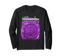 Bitcoin Billionaire Meme Purple Crypto Logo Lightning BTC Long Sleeve T-Shirt