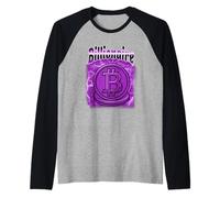 Bitcoin Billionaire Meme Purple Crypto Logo Lightning BTC Raglan Baseball Tee