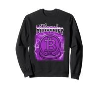 Bitcoin Billionaire Meme Purple Crypto Logo Lightning BTC Sweatshirt