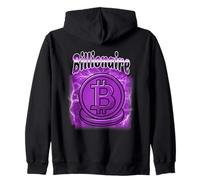 Bitcoin Billionaire Meme Purple Crypto Logo Lightning BTC Zip Hoodie