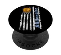 Bitcoin Billionaire Patriotic American Flag 21 Million BTC PopSockets Adhesive PopGrip