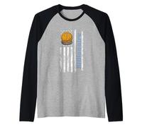 Bitcoin Billionaire Patriotic American Flag 21 Million BTC Raglan Baseball Tee