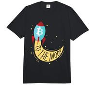 Bitcoin BTC Crypto to The Moon Rocket Comfort Colors Adult Heavyweight T-Shirt