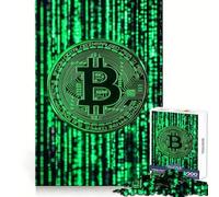 Bitcoin Crypto Hacker Code Jigsaw 1000 Pieces for Teenagers Reasoning Skill Serene Escape Sharp Cut Thoughtful Gift (38x26cm)