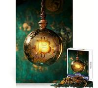 Bitcoin Crypto Light Bulb Jigsaw Puzzle for Teenagers 1000 Pieces Sharp Recall Quiet Recreation Uniform Cut Unique Xmas Gift (50x75cm)
