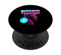 Bitcoin Flamingo (Funny BTC 80s Style Graphic) PopSockets Adhesive PopGrip