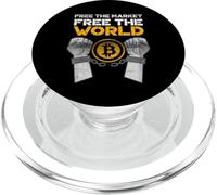Bitcoin Free The World Crypto Currency Gifts for Men Women PopSockets PopGrip for MagSafe