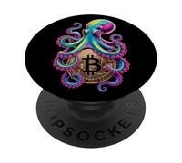 Bitcoin Funny Octopus Crypto Tech Lovers Cyberpunk Men PopSockets Adhesive PopGrip