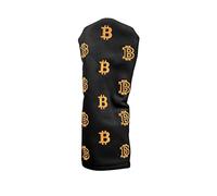 Bitcoin Golf Driver Headcover - Leather Golf Club Covers - HODL 21 Head Cover Golf Accessories - Black
