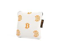 Bitcoin Golf Putter Cover for Mallet Putters - Golf Headcovers for Club Protection - HODL 21 Golf Accessories - White