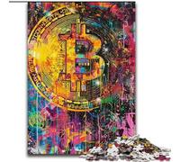 Bitcoin Graffiti 1000 Piece Jigsaw Puzzle for Adults Teens, Educational Games DIY Toys with Matching Poster And Trivia Sheet for Age 14+ (26x38cm)