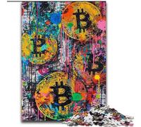 Bitcoin Graffiti Jigsaw Puzzles for Adults 1000 Jigsaws, Brain Intelligence Challenge Addictive Toys Birthday Gifts for Age 14+ (26x38cm)