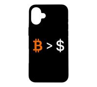 Bitcoin Greater Than Dollar Minimalist Design Case for iPhone 16 Plus
