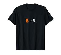 Bitcoin Greater Than Dollar Minimalist Design T-Shirt
