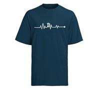 Bitcoin Heartbeat - Crypto Lover & Trader - Funny Graphic Men's T-Shirt - Casual Printed Tee - Great Gift for Dad, Husband or Brother - Blue - S