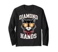 Bitcoin HODL Cat Diamond Hands Long Sleeve T-Shirt