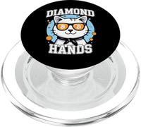 Bitcoin HODL Cat Diamond Hands PopSockets PopGrip for MagSafe