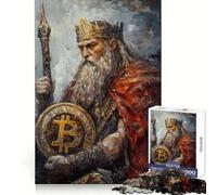 Bitcoin King Painting Jigsaw 1000 Pieces for Teenagers Thinking Skill Leisure Pleasure Neat Edges Winter Gift (38x26cm)