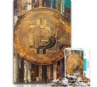 Bitcoin Logo 1000 Pieces Jigsaw Puzzle For Adults Teens,Learning Educational Toy for Is Ideal As A Gift for The Whole Family (38x26cm)