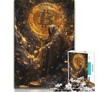 Bitcoin Logo 1000 Pieces Jigsaw Puzzle For Adults Teens,Pattern Assembly Fun at Home Activities,Birthday Present,Travel Gifts (75x50cm)