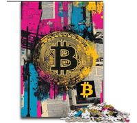Bitcoin Logo Adult Jigsaw Puzzles 1000 Pieces, for Age 14+ Game Wall Decoration Unique Gifts for Birthday And Christmas (26x38cm)