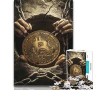 Bitcoin Logo Jigsaw Puzzles for Adults 1000 Piece Puzzle,Challenging To Complete But Fun And Humorous Birthday Present,Gifts,Wall Art (75x50cm)