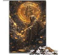 Bitcoin Logo JigsawPuzzle 1000 Pieces for Adults, Brain Intelligence Challenge Addictive Toys Birthday Gifts for Age 14+ (26x38cm)