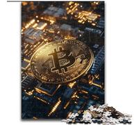 Bitcoin Logo JigsawPuzzle 1000 Pieces for Teenagers, Stress Reliever Staycation Kill Time with Matching Poster And Trivia Sheet (26x38cm)
