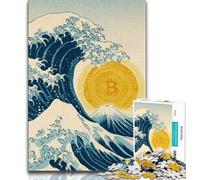 Bitcoin Logo Jigsaws 1000 Pieces for Teenagers,Help The Brain Exercise Addictive Toys to Cultivate Patience Parent-child Interaction (75x50cm)