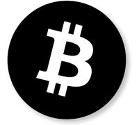 Bitcoin Logo Sticker Black Diameter 10 cm (Weatherproof)