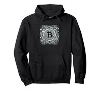 Bitcoin Logo Symbol Large Black White Pullover Hoodie