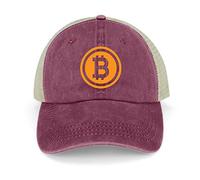 Bitcoin Logo Vintage Denim Baseball Cap Adjustable Hollow Out Snapback Sun Visor Hat