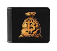 Bitcoin Money Bag Novelty Wallet Slim Front Pocket Bifold Wallet with ID Credit Card Holder for Women Men