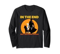 Bitcoin - Only The Strong Survive (BTC Cowboy Graphic) Long Sleeve T-Shirt