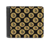 Bitcoin Pattern Novelty Wallet Slim Front Pocket Bifold Wallet with ID Credit Card Holder for Women Men