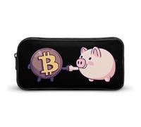 Bitcoin Pigs Large Pencil Case Pouch Multifunctional Office Storage Pocket Makeup Bag with Zipper
