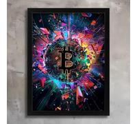 Bitcoin Poster Cryptocurrency Wall Art Gold Bitcoin Print Original Crypto Art Poster A3 - Wall Art Home Decor Movie Poster Canvas Film Cinema Retro Vintage Cult Classic Nostargic Saga Modern reprint