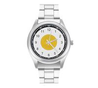 Bitcoin Prints Artwork Watches for Men Business Dress Watch Stainless Steel Band Wristwatch