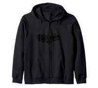 Bitcoin Retro Logo BTC Black Vintage Crypto Trader Gift Zip Hoodie