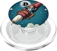 Bitcoin Rocket To The Moon PopSockets PopGrip for MagSafe