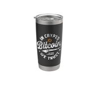 Bitcoin Satoshi Nakamoto in Crypto We Trust Blockchain Stainless Steel Insulated Tumbler