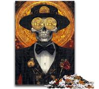 Bitcoin Skeleton JigsawPuzzle 1000 Pieces for Adults, for Age 14+ Home Art Decor Family Games Christmas Birthday Gifts 26x38cm