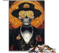 Bitcoin Skeleton JigsawPuzzle 1000 Pieces for Teenagers, Educational Games Home Decoration Birthday Present, Gifts, Wall Art (26x38cm)