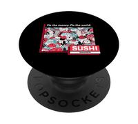 Bitcoin Sushi Nakamoto Fix The Money (Funny BTC Statement) PopSockets Adhesive PopGrip