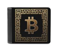 Bitcoin Symbol Casual Leather Wallet for Men Classic Lightweight Credit Card Coin Purse