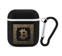 Bitcoin Symbol Cute Earbuds Case Compatible with Airpods 1/2 Wireless Headphones Cover with Carabiner