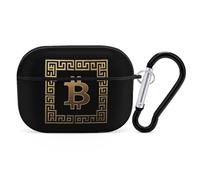 Bitcoin Symbol Cute Earbuds Case Compatible with Airpods Pro Wireless Headphones Cover with Carabiner