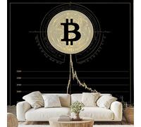Bitcoin Symbol Digital Currency Self Adhesive Wallpaper Abstract Curve Wall Stickers 350x256 cm Natural Mountain Photo Wallpaper Non-Woven Murals for Bedroom Living Room Wall Decal Dv229y