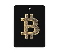 Bitcoin Symbol in Glitter Car Air Freshener Automotive Aromatherapy Tablets Hanging Scented Cards Rearview Mirror Square