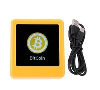 Bitcoin Ticker LED Digital Clock with Weather Temperature Humidity Display, Dual Display Crypto Price Time Clock Touch Control Electronic Photo Album, for Home Office Car Gift for